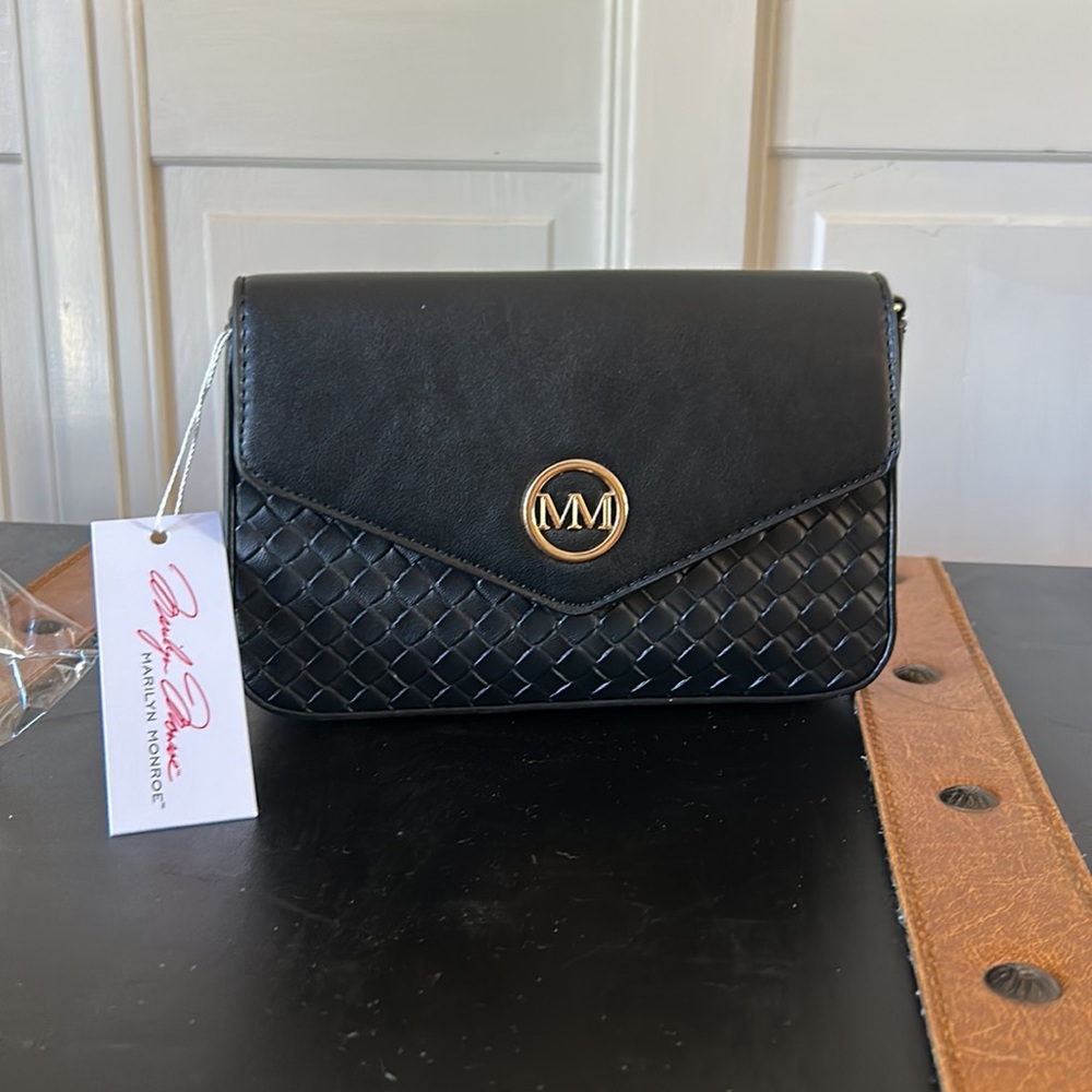 Marilyn Monroe Crossbody Handbag Purse Black Clutch NWT